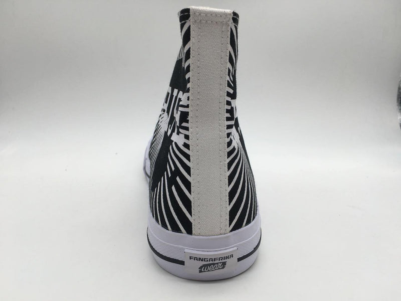 Black and White Rise Africa White Top Sneakers